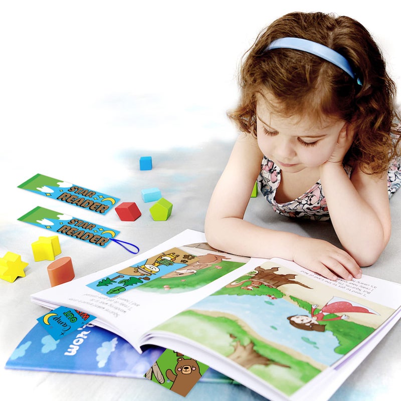 ANGOLIO 75Pcs Camping Color Your Own Bookmarks Kids DIY Coloring Blank Bookmarks Camping Party Game Prize Art Craft Supplies Birthday Goodie Bag Fillers Back to School Classroom Reading Club Rewards - Image 5